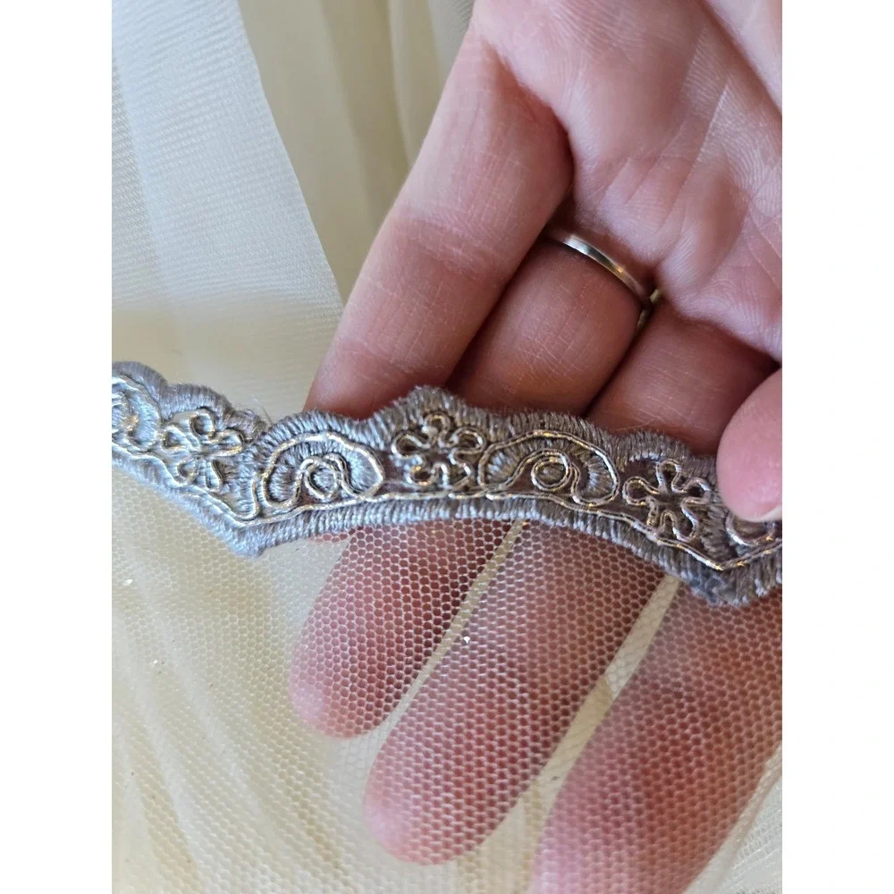 Weissman white and silver Sequined dance costume child size medium